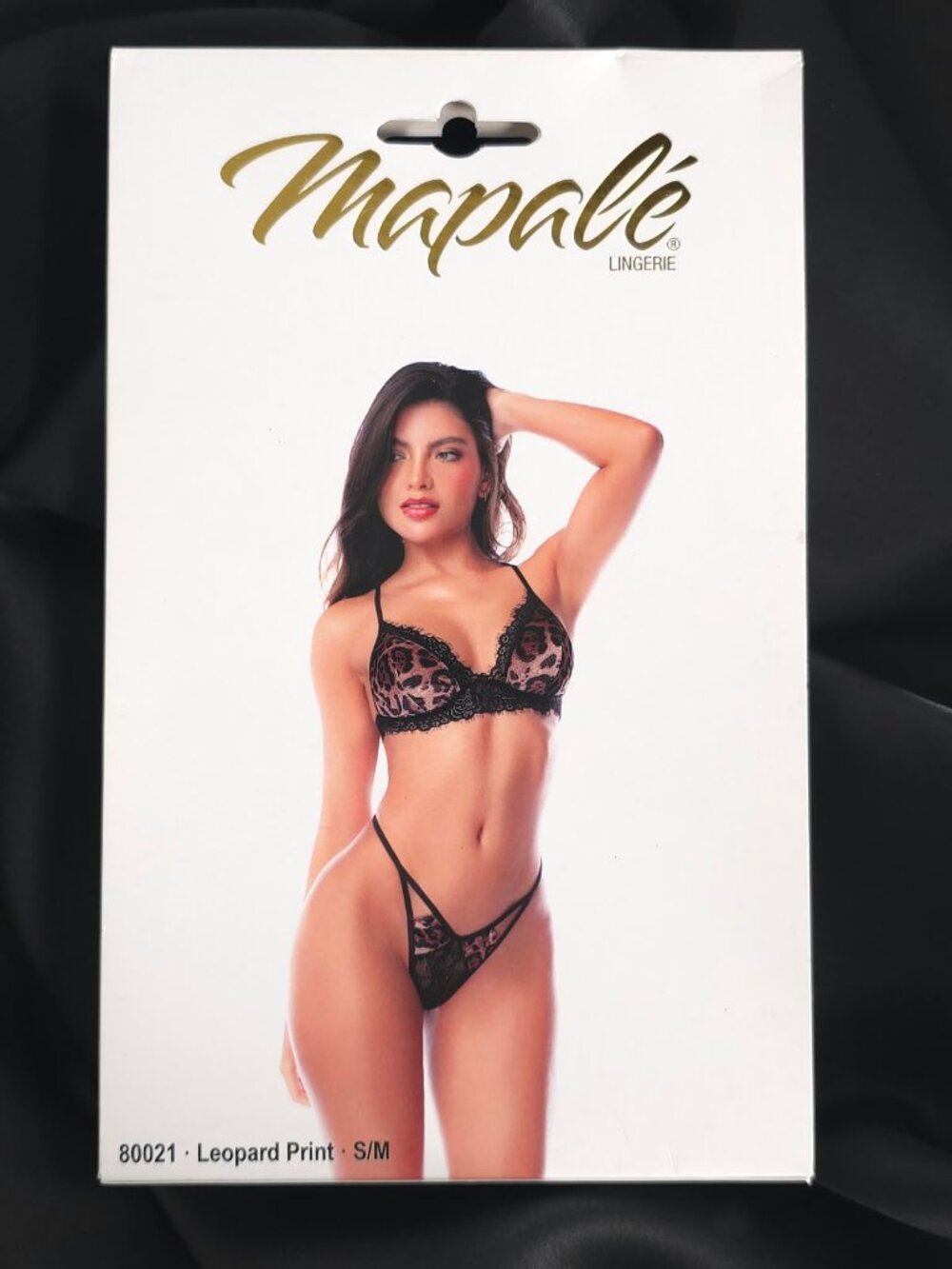 Mapalé Leopard Print Lace Bra Thong 2-Piece Lingerie Set S/M 80021